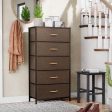 23  Brown Steel and Fabric Five Drawer Chest Sale