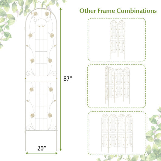 2 Pack 86.5 x 20 Inches Metal Garden Trellis for Climbing Plants-White Cheap