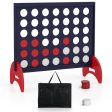 Wooden 4-in-a-row Game Set with 42 PCS Chips and 600D Oxford Fabric Carrying Bag-Blue Online Sale