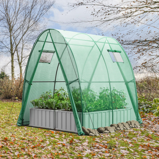 6 x 6 x 6.6 FT Outdoor Wall-in Tunnel Greenhouse-Green on Sale