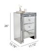 27  Silver Three Drawer Mirrored Nightstand Discount