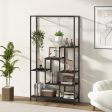 6-Tier Tall Plant Stand 71  Metal Indoor Plant Shelf with 10 Hanging Hooks-Black Fashion