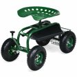 4-Wheel Rolling Garden Cart Work Seat For Cheap