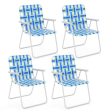 4 Pieces Folding Beach Chair Camping Lawn Webbing Chair-Blue Online now