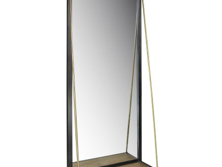 Black Metal Mirror with Shelf Online