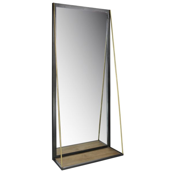 Black Metal Mirror with Shelf Online