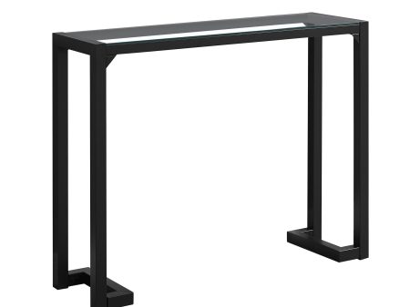 42  Clear and Black Glass Console Table on Sale