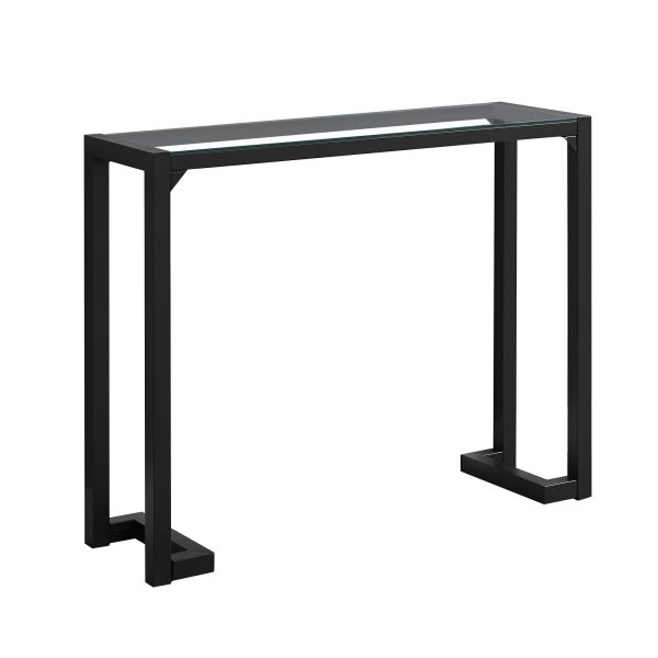 42  Clear and Black Glass Console Table on Sale