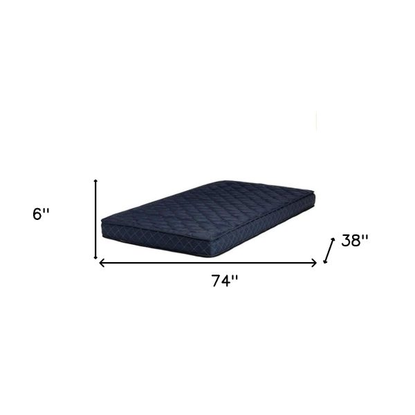 6  Navy Blue Twin Memory Foam Water Resistant Mattress For Sale