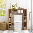 Over The Toilet Storage Cabinet with 2 Open Compartments and 4 Adjustable Shelves-Natural Online Sale