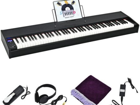 88-Key Full Size Digital Piano Weighted Keyboard with Sustain Pedal-Black Online now