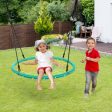 40 Inch Spider Web Tree Swing Kids Outdoor Play Set with Adjustable Ropes-Green Discount