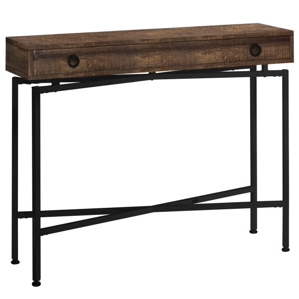 43  Brown And Black Cross Leg Console Table Supply