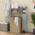 Over the Toilet Storage Cabinet with Toilet Paper Holder-Gray Supply