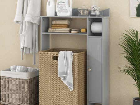 Over the Toilet Storage Cabinet with Toilet Paper Holder-Gray Supply