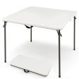 Folding Camping Table with All-Weather HDPE Tabletop and Rustproof Steel Frame-White Online Hot Sale