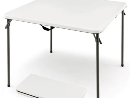 Folding Camping Table with All-Weather HDPE Tabletop and Rustproof Steel Frame-White Online Hot Sale