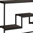 48  Brown and Black Frame Console Table With Shelves Online now