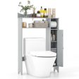 Over the Toilet Storage Cabinet with Toilet Paper Holder-Gray Supply