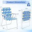 2 Pieces Folding Beach Chair Camping Lawn Webbing Chair-Blue For Discount