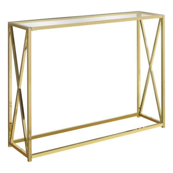 42  Clear And Gold Glass Frame Console Table Online Hot Sale