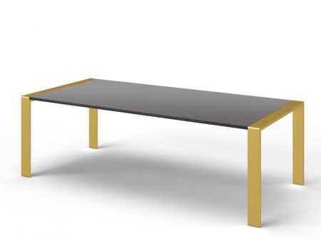 95  Gray And Brass Stainless Steel Dining Table For Cheap