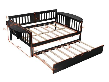 Espresso Wood Bed Frame with Trundle Online Hot Sale