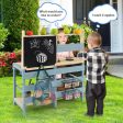 2-In-1 Outdoor Mud Kitchen with Faucet and Extra Chalkboard Fashion