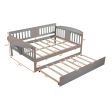 Gray Wood Bed Frame with Trundle Online