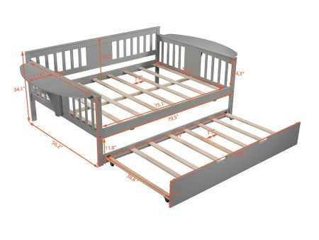 Gray Wood Bed Frame with Trundle Online