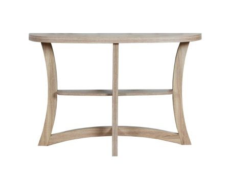 47  Taupe Half Moon Three Leg Console Table With Shelves For Cheap