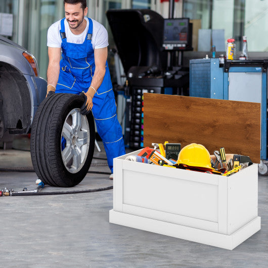 Large Storage Chest with Safety Metal Hinge-White For Cheap