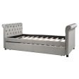 Gray Twin Tufted Upholstered Polyester Blend Bed with Trundle Sale