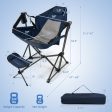 Hammock Camping Chair with Retractable Footrest and Carrying Bag-Navy Cheap