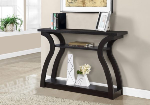 47  Espresso Floor Shelf Console Table With Storage For Discount