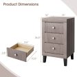 Modern Nightstand with 3 Drawers for Bedroom Living Room-Gray For Discount