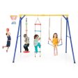 4-in-1 660 lbs Heavy Duty Swing Set for Kids Aged 3-9 Years Old-Yellow Discount