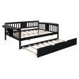 Espresso Wood Bed Frame with Trundle Online Hot Sale