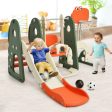 6 in 1 Toddler Slide and Swing Set with Ball Games-Orange Online now