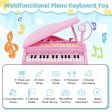 31 Keys Kids Piano Keyboard with Stool and Piano Lid-Pink Cheap