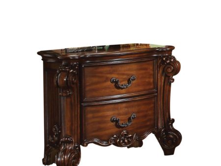 30  Chestnut Two Drawers Solid Wood Nightstand on Sale