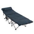 Folding Retractable Travel Camping Cot with Mattress and Carry Bag-Blue on Sale