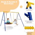 660 LBS Extra-Large A-Shaped Swing Stand with Anti-Slip Footpads-Yellow Hot on Sale