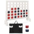 Wooden 4-in-a-row Game Set with 42 PCS Chips and 600D Oxford Fabric Carrying Bag-White For Cheap