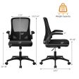 Swivel Mesh Office Chair with Foldable Backrest and Flip-Up Arms-Black Supply