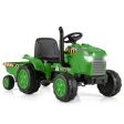 12V Kids Ride On Tractor with Trailer and Remote Control-Green Online Sale