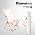 Set of 2 Bamboo Dorm Chair with Storage Pocket for Camping and Fishing-Beige For Discount