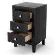 Modern Nightstand with 3 Drawers for Bedroom Living Room-Black Supply